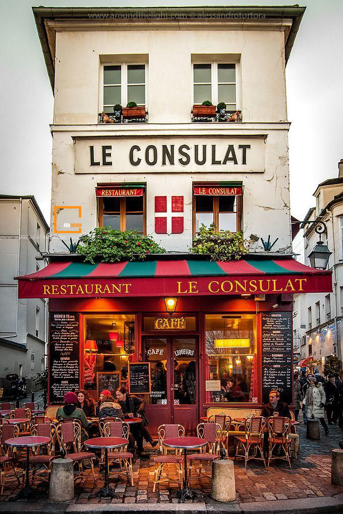 thiết kế mặt tiền quán cafe kiểu Pháp